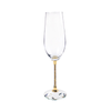 Hand Blown Crystal Champagne Glasses with Silver or Gold Filled Stem