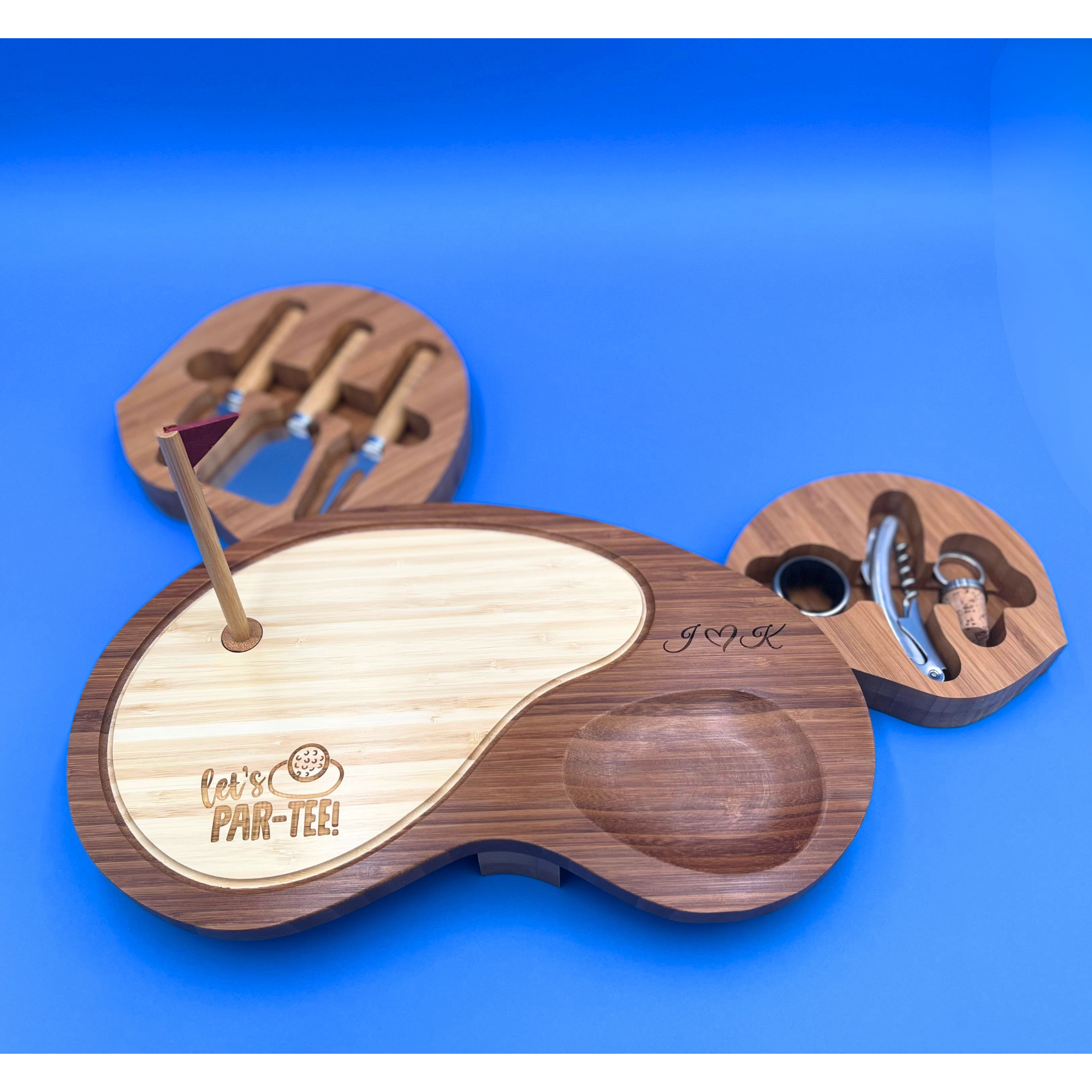 Sand Trap Golf Cheese Cutting Board w/6 Tools