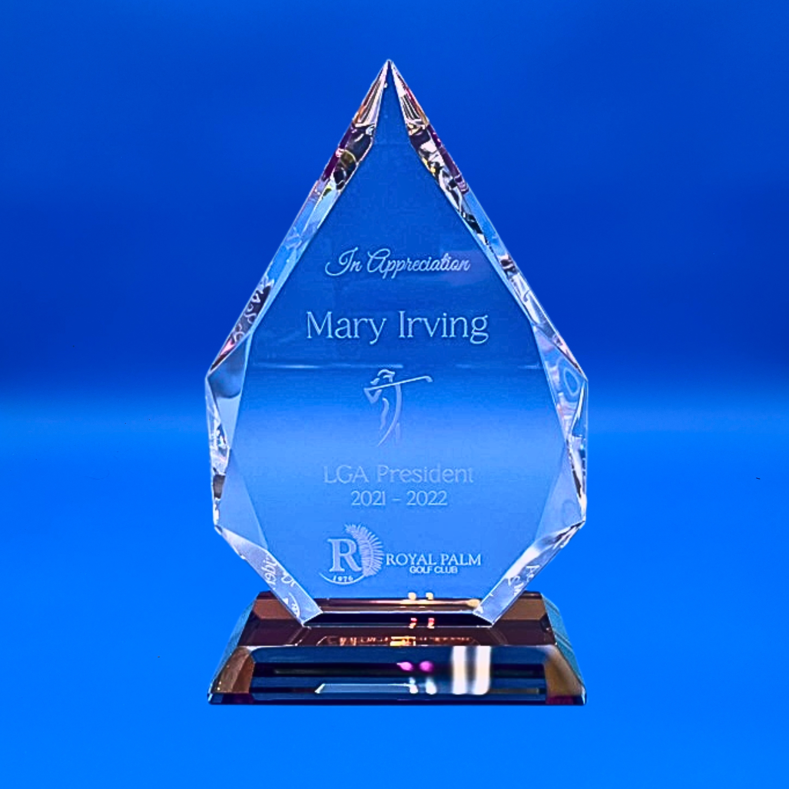 Flame Series Crystal with Prism-Effect Base