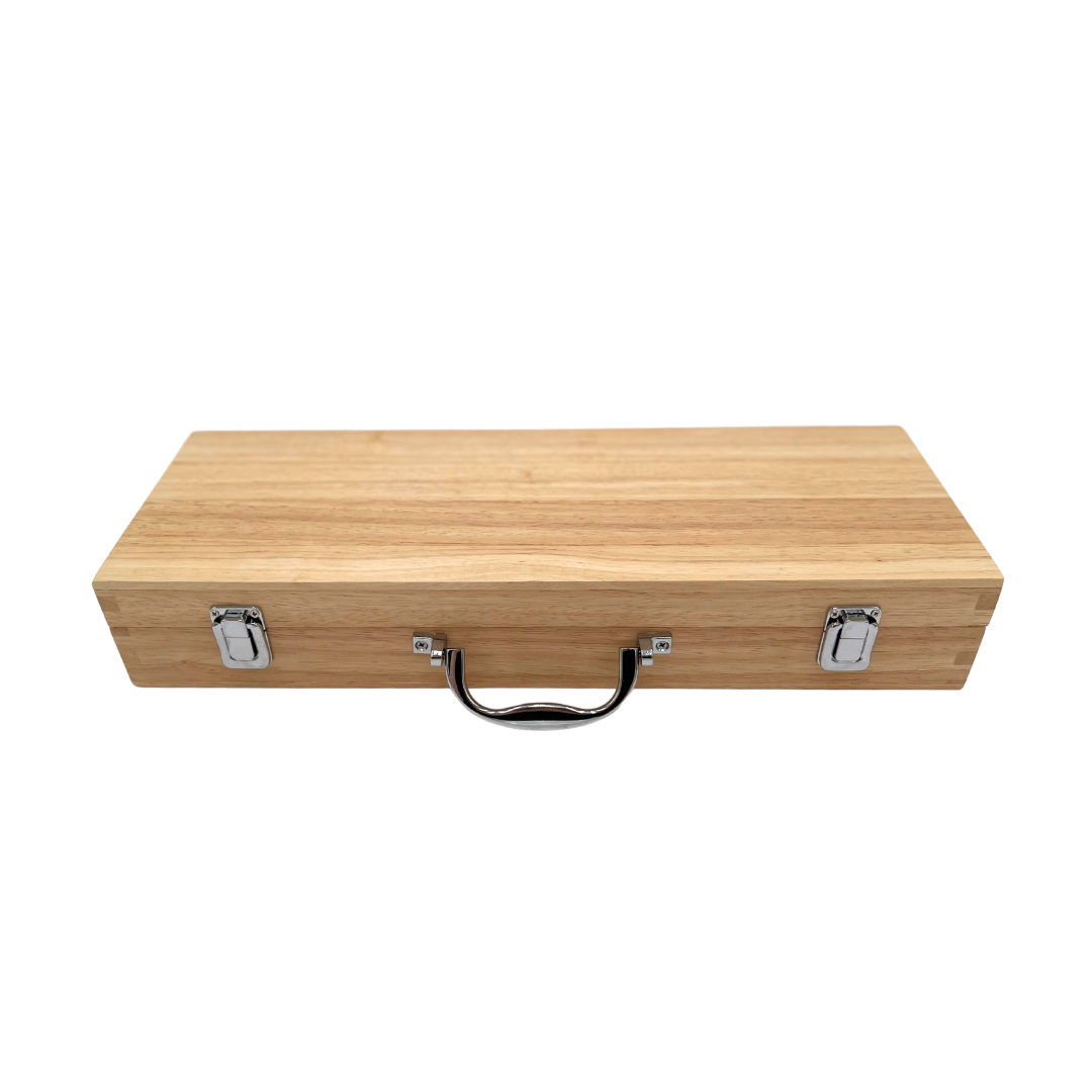 11 Piece BBQ Grill Set w/Wood Box