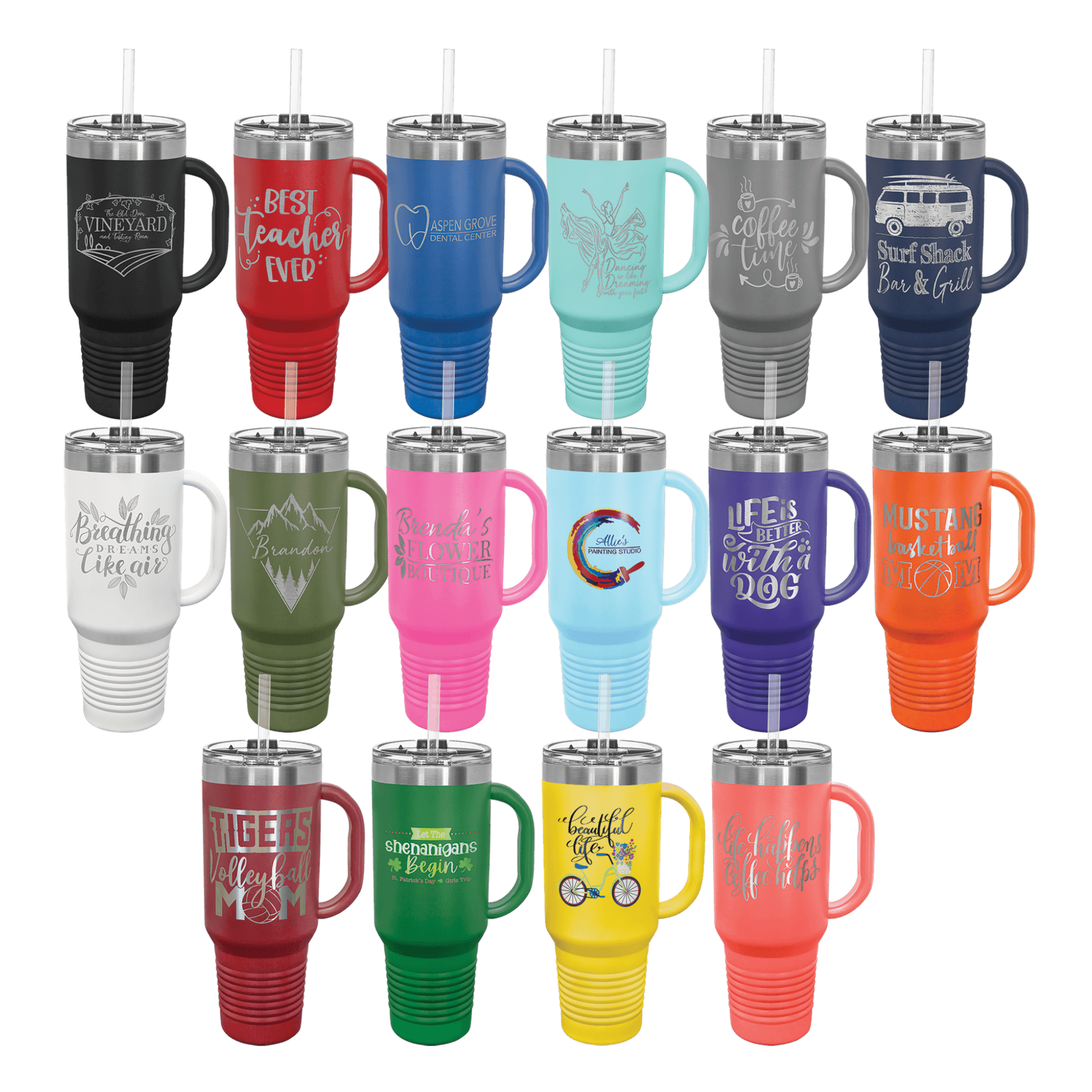 40 oz. Insulated Stainless Steel Travel Mug with Handle