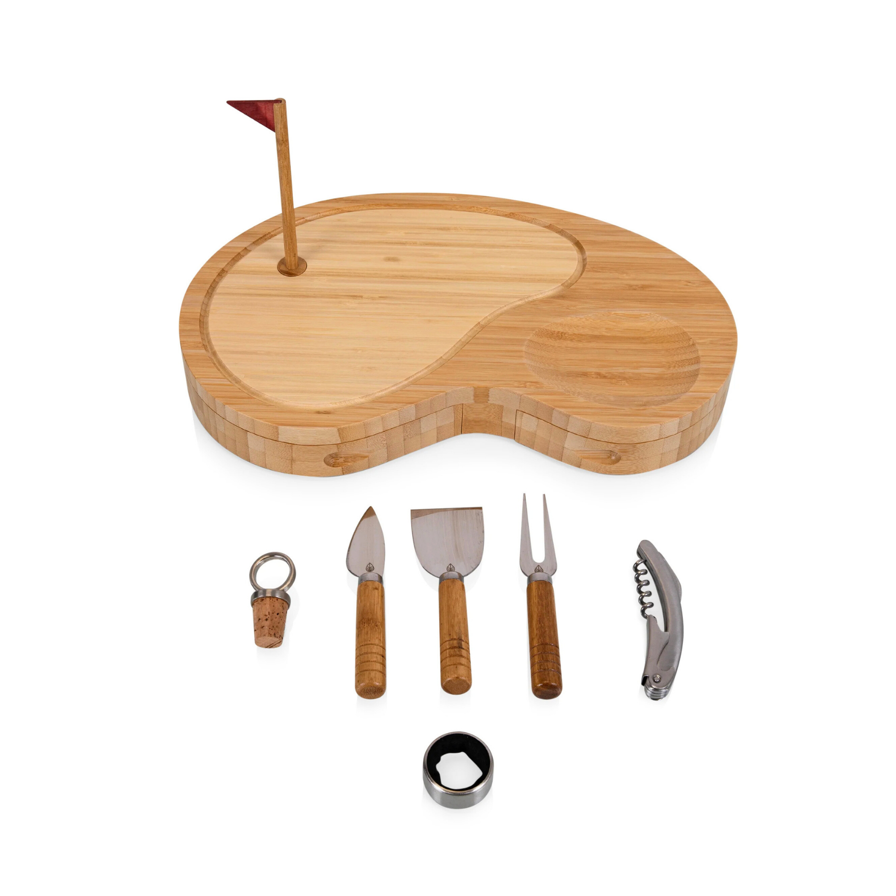 Sand Trap Golf Cheese Cutting Board w/6 Tools