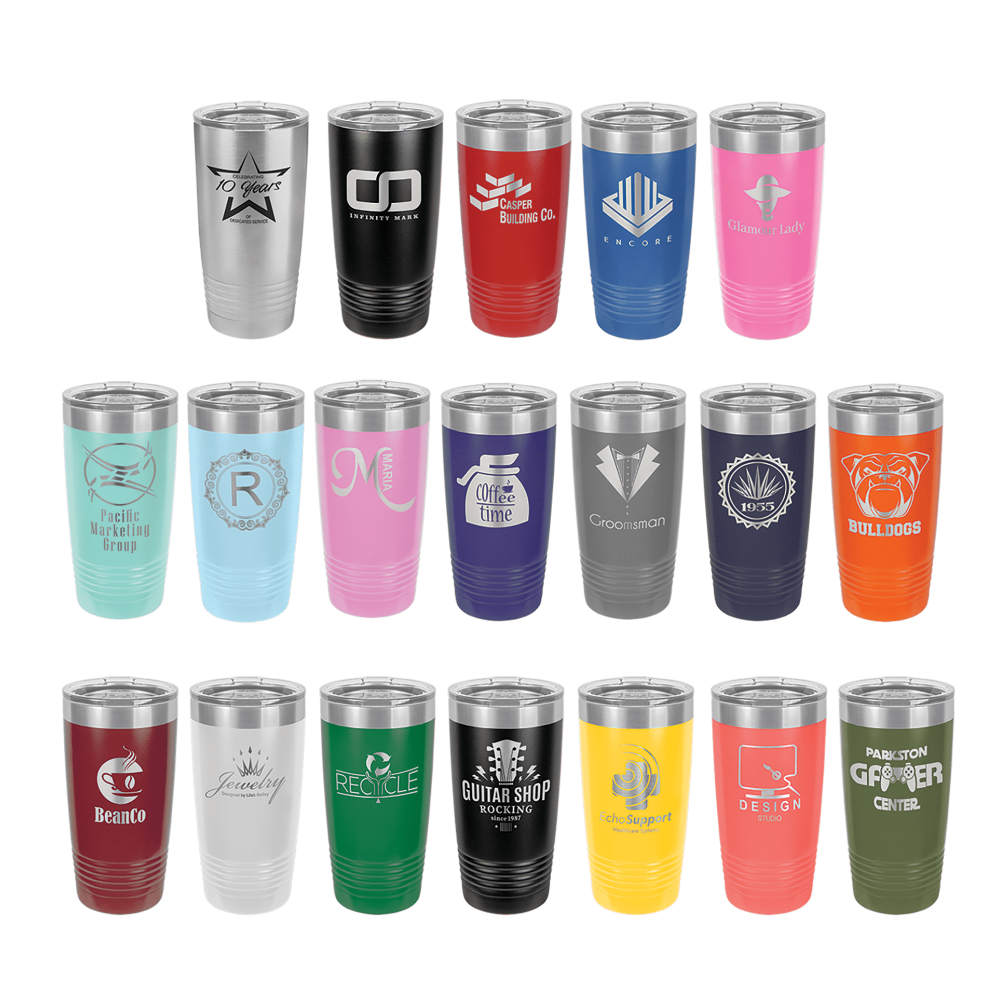 Polar Camel 20 oz. Ringneck Tumbler with Clear Lid