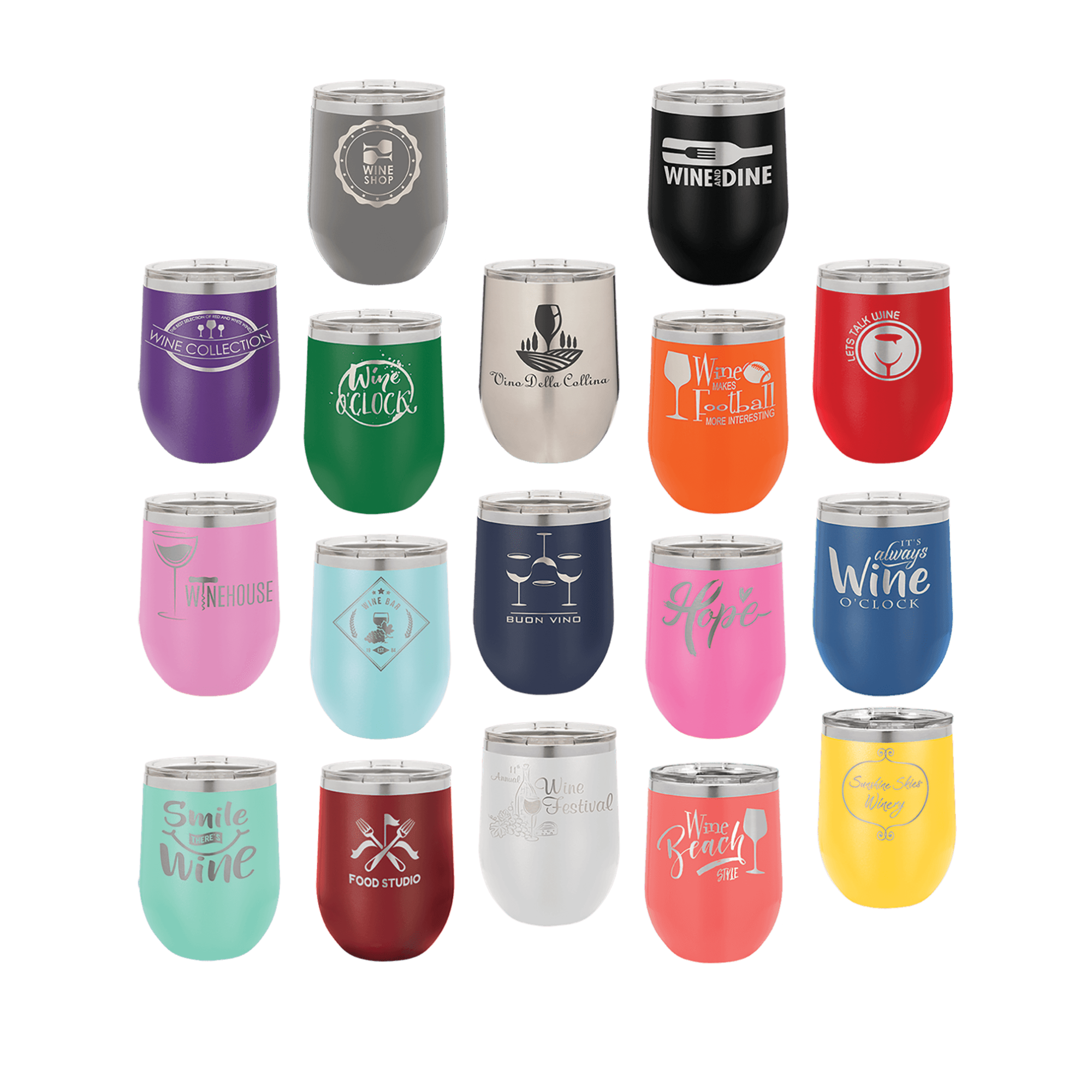 12 oz. Insulated Stainless Steel Stemless Wine Glass
