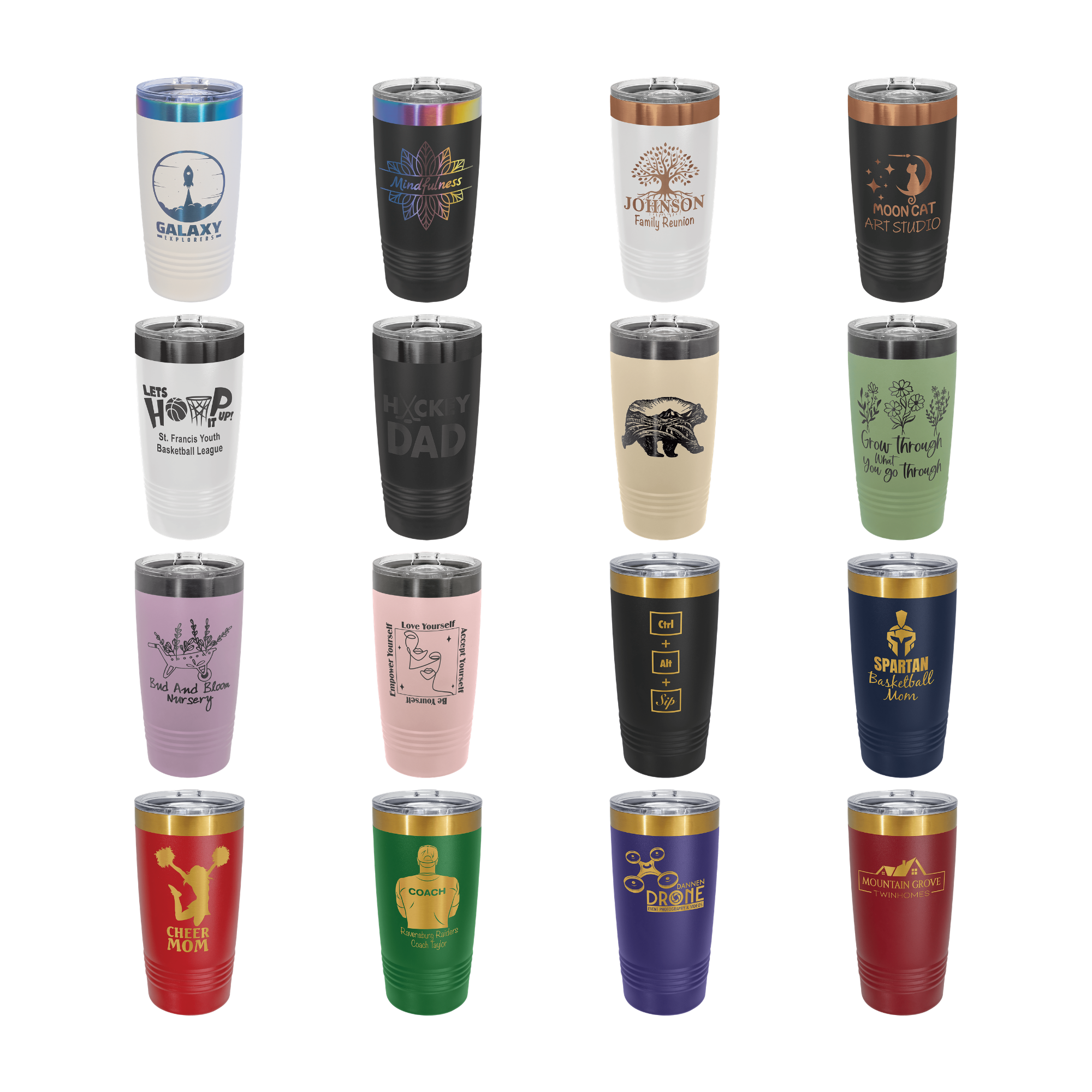 Polar Camel 20 oz. Ringneck Tumbler with Clear Lid - Special Colors