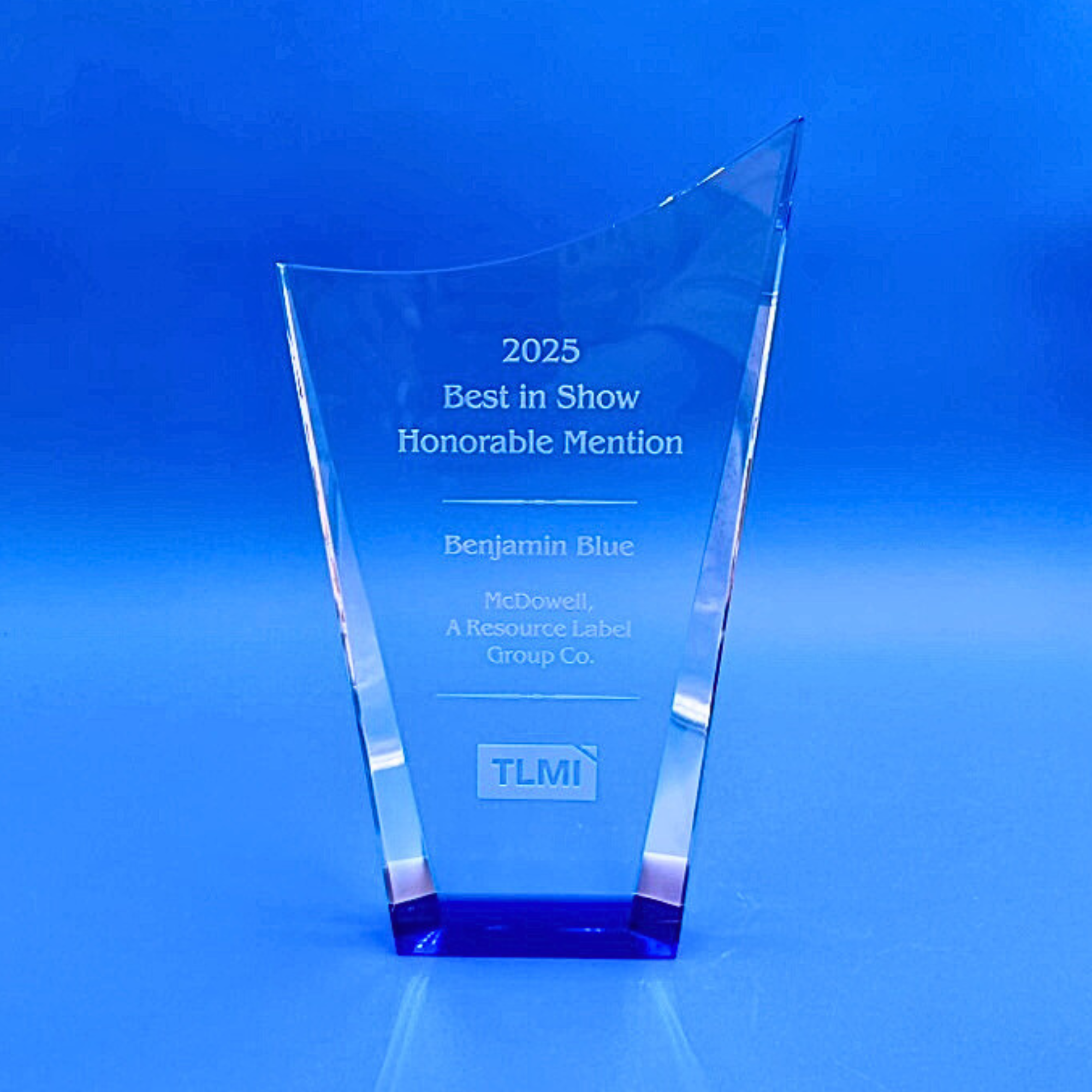 Contemporary Series Crystal with Blue Bottom