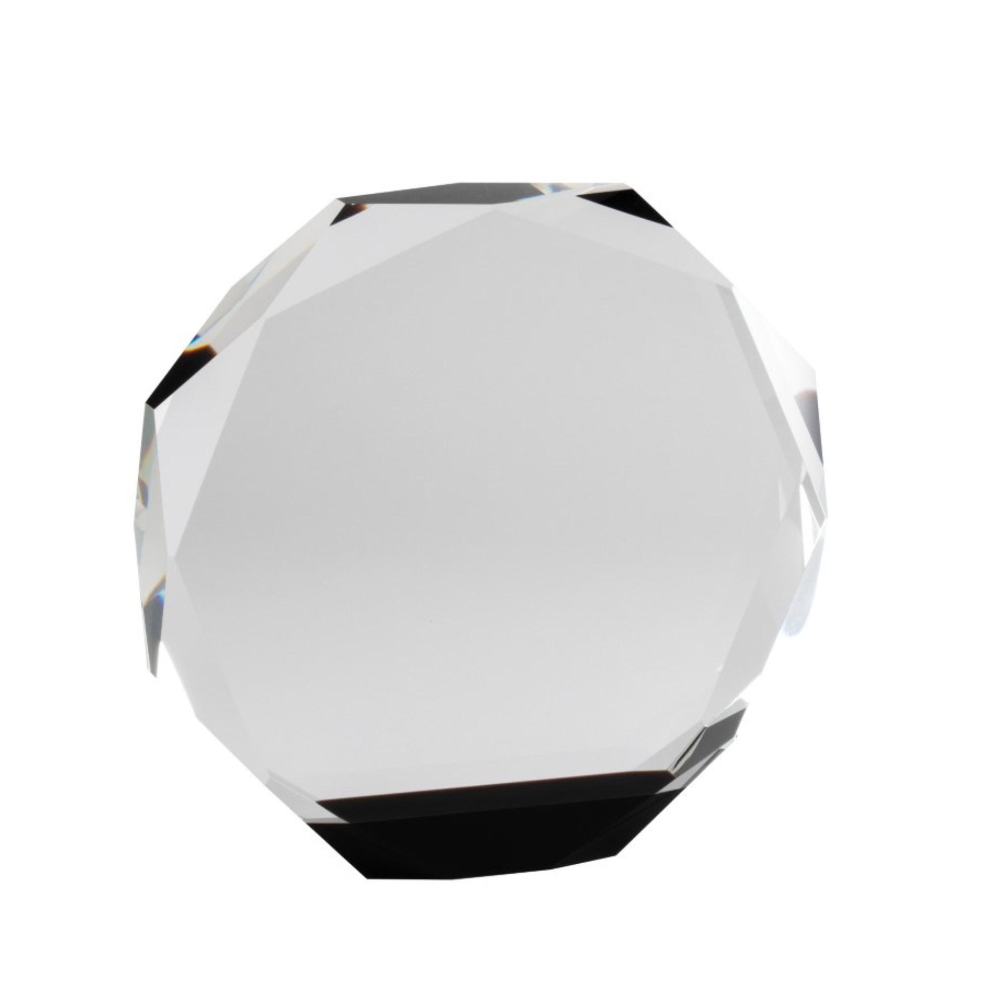 Crystal Octagon Award with Black Base