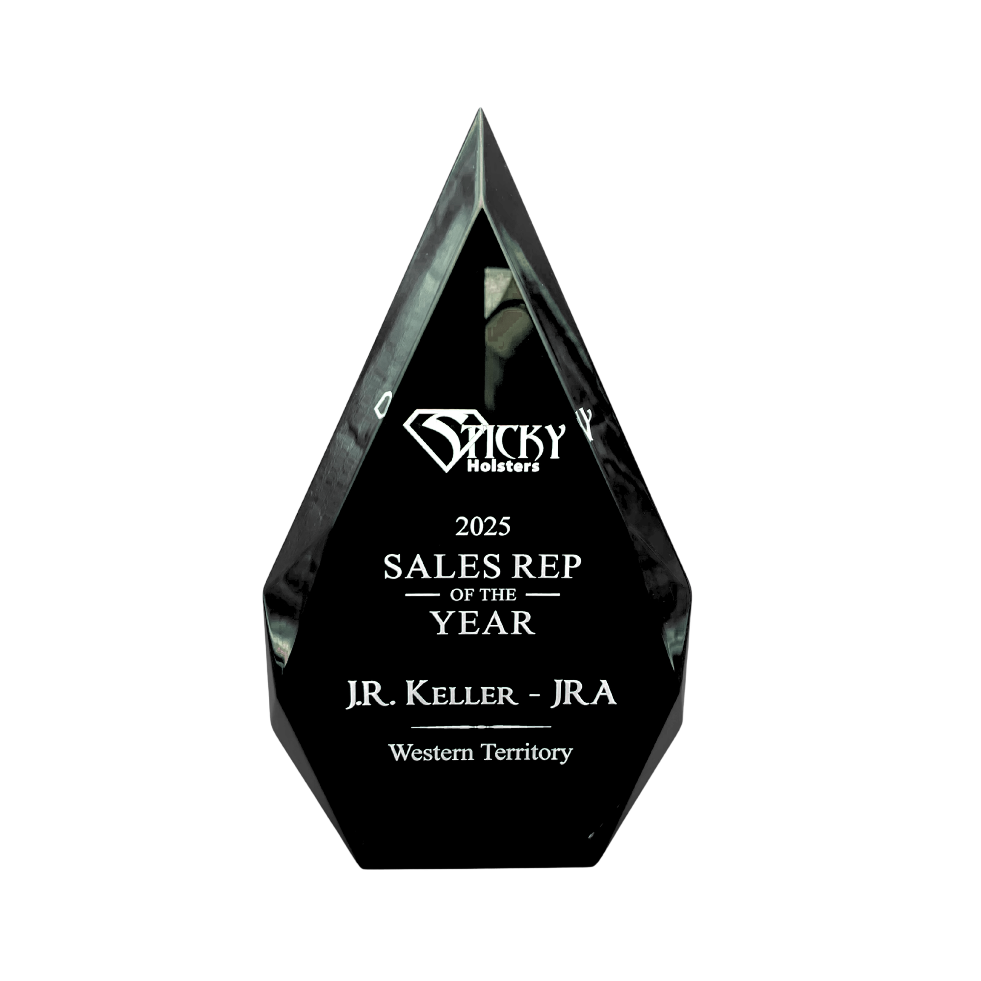Clear Freestanding Acrylic with Black Silk Screen in Multiple Sizes
