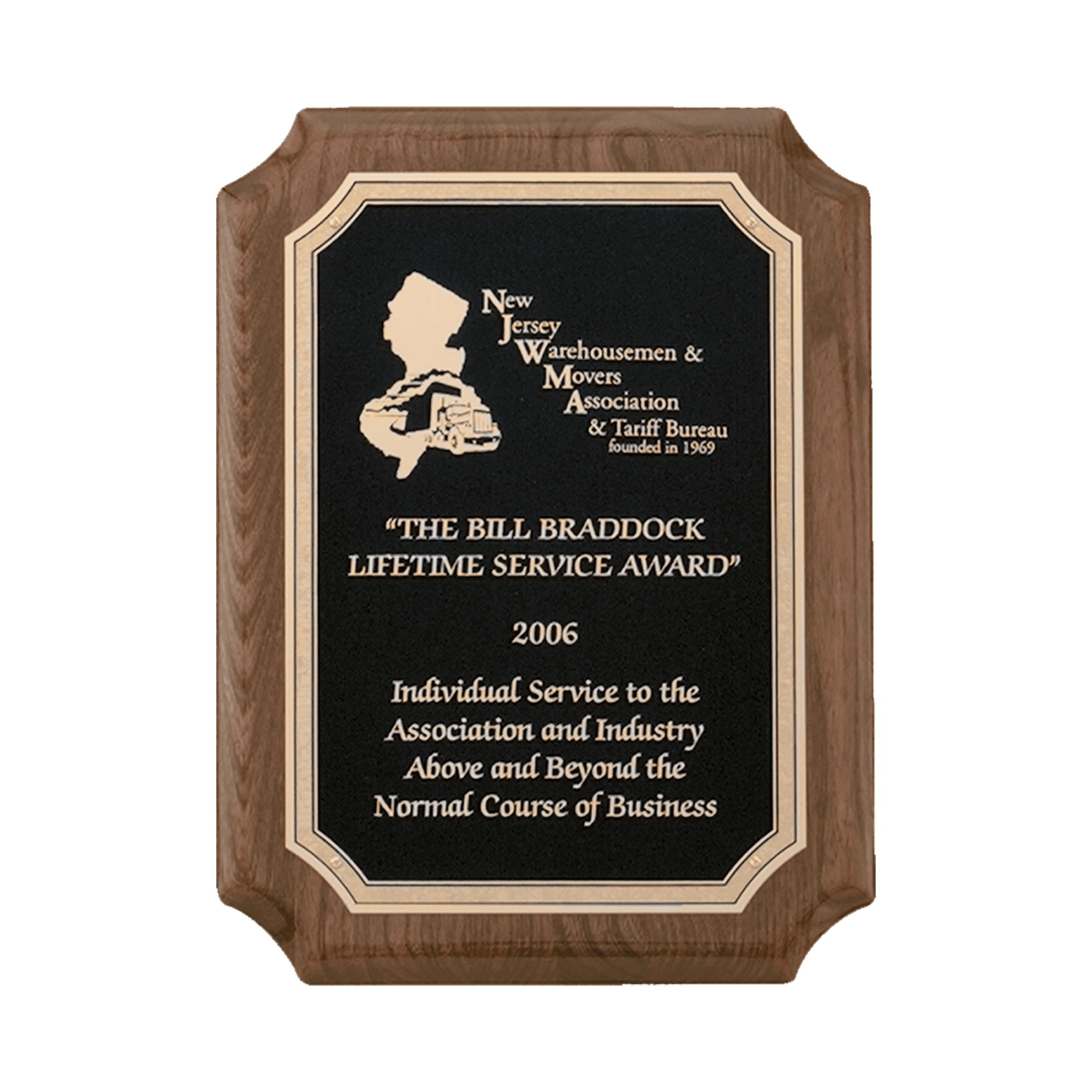 Walnut Piano Finish Plaque with Gold Florentine Border