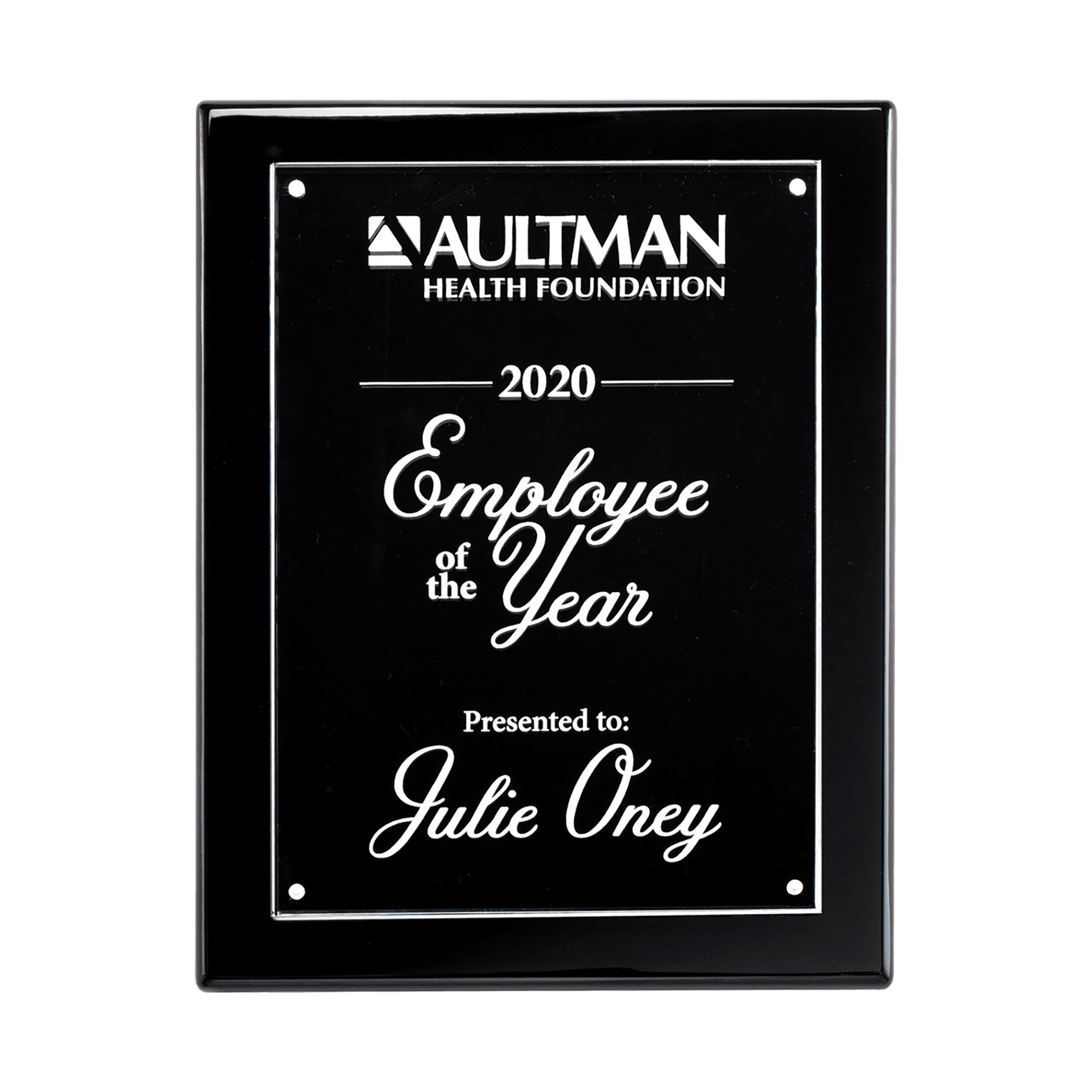 Black High Gloss Plaque with Acrylic Engraving Plate