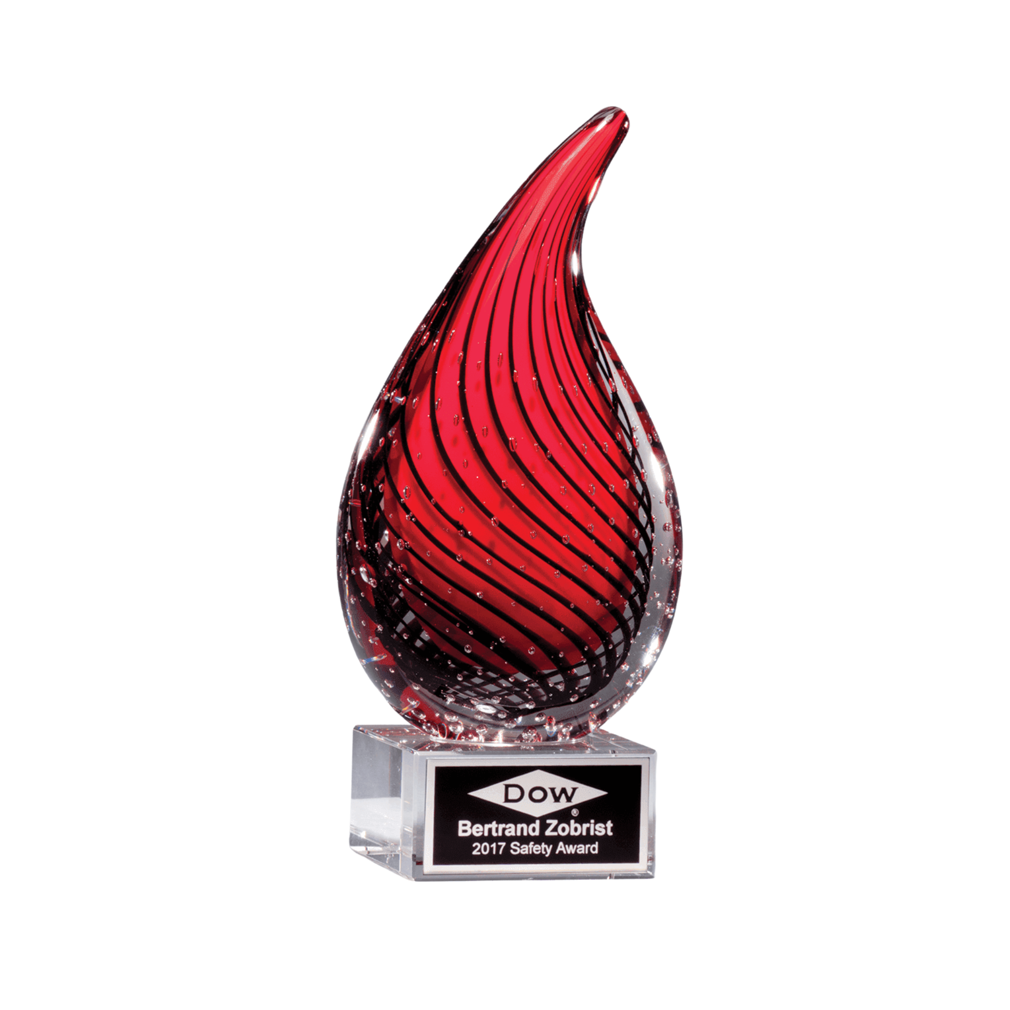 Red Teardrop Art Glass