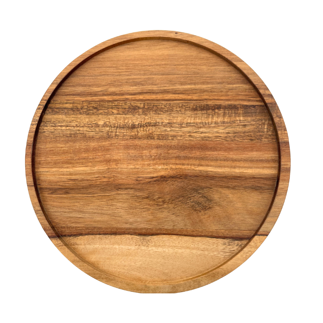 12" Lazy Susan in Acacia Wood