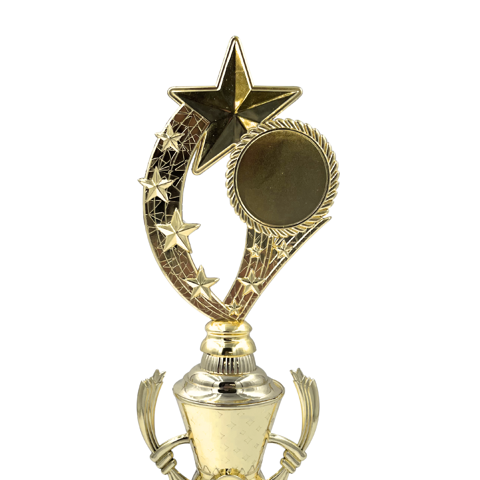 Gold Trophy Cup with Diamond Pattern on Black Base in 3 Sizes