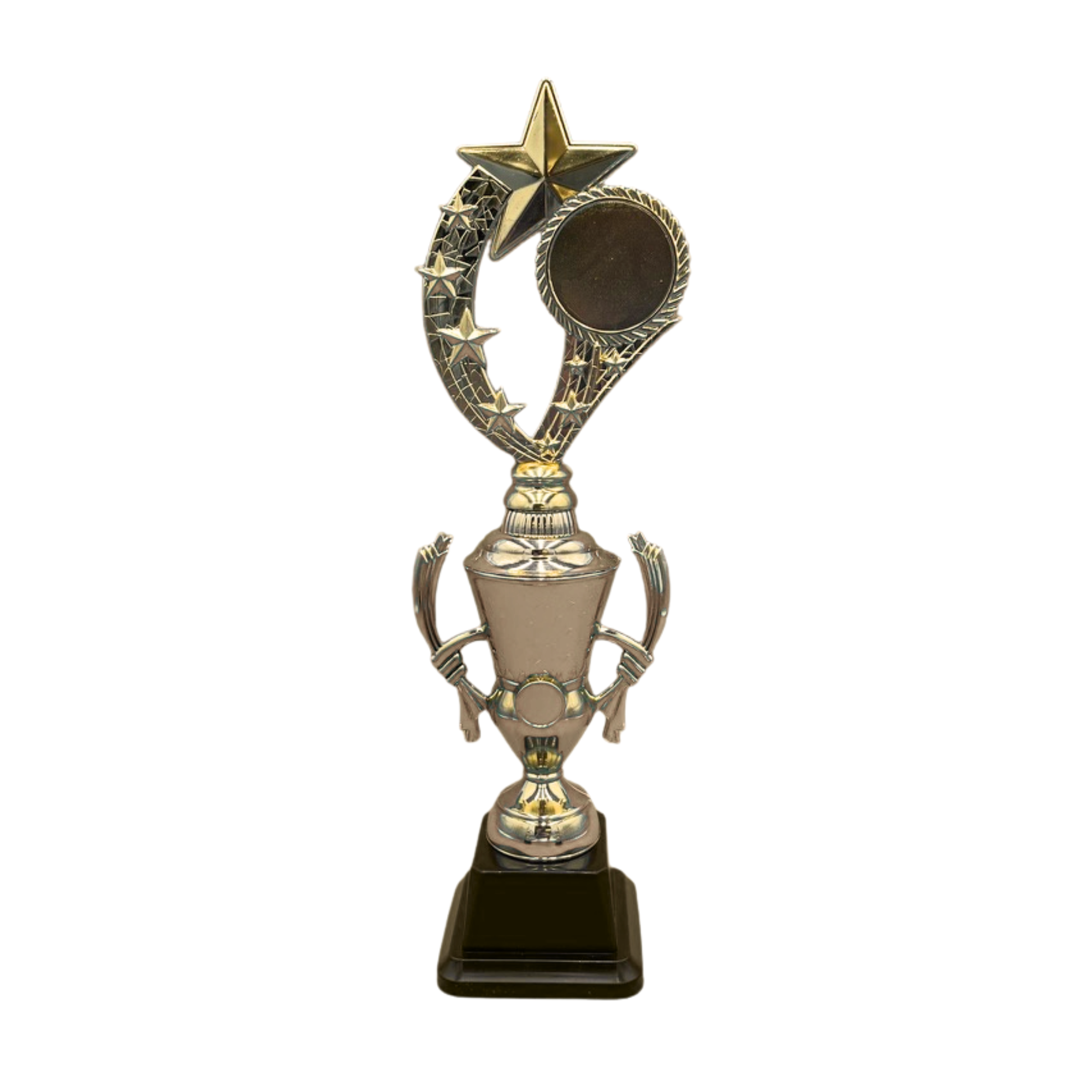 Gold Trophy Cup with Diamond Pattern on Black Base in 3 Sizes