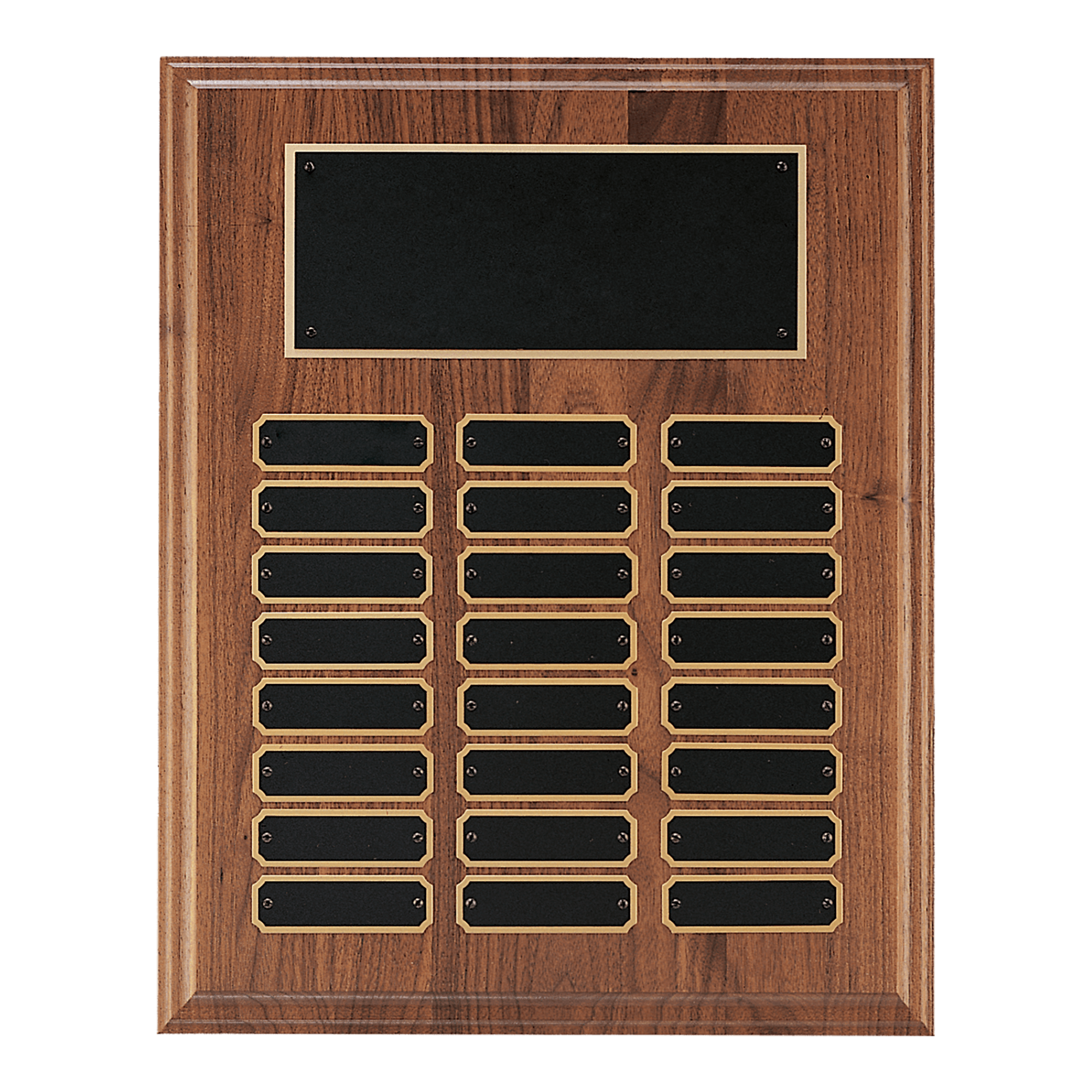 Walnut Step-Edge 24 Plate Perpetual Plaque
