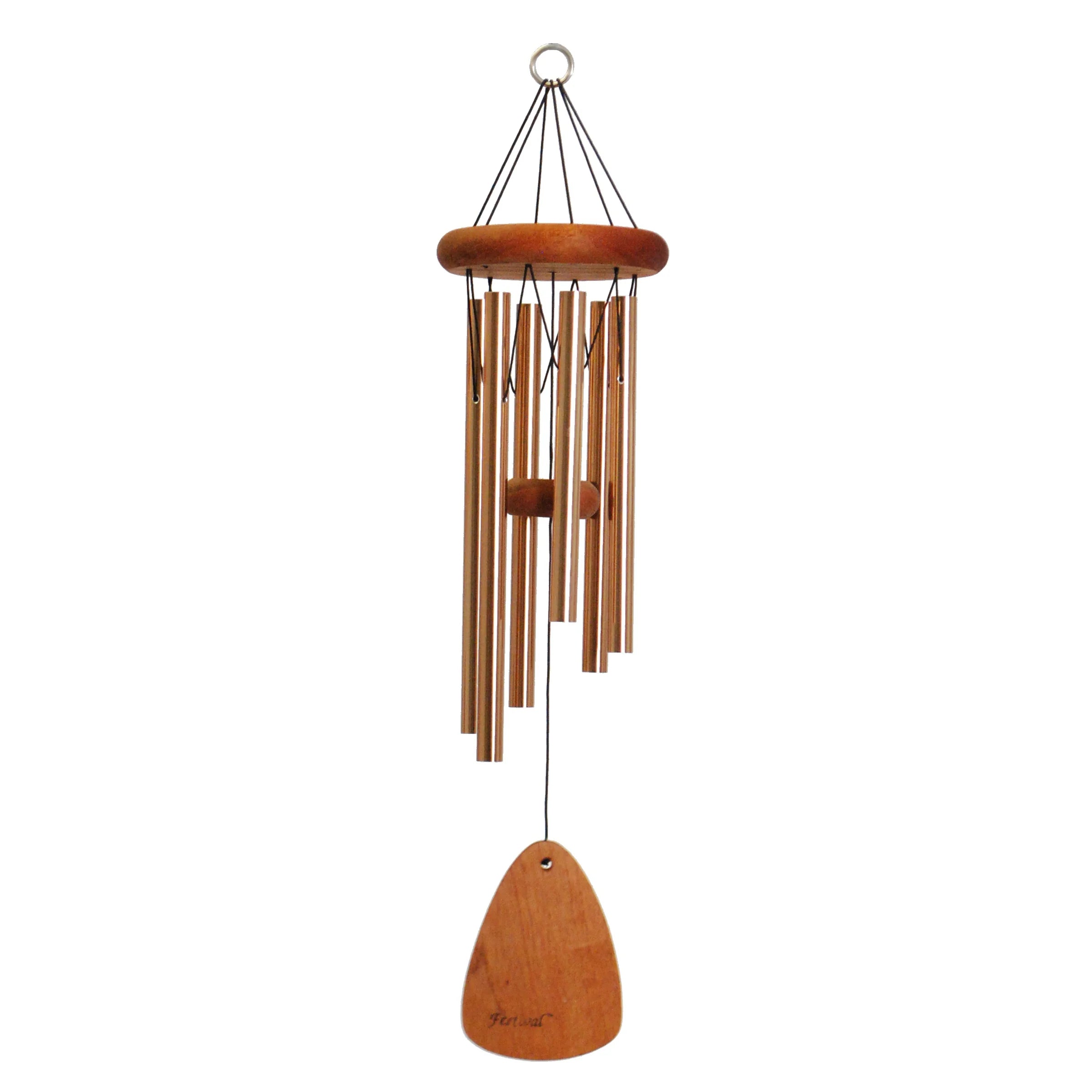 24" Copper & Wood Engravable Wind Chime w/ 6 tubes
